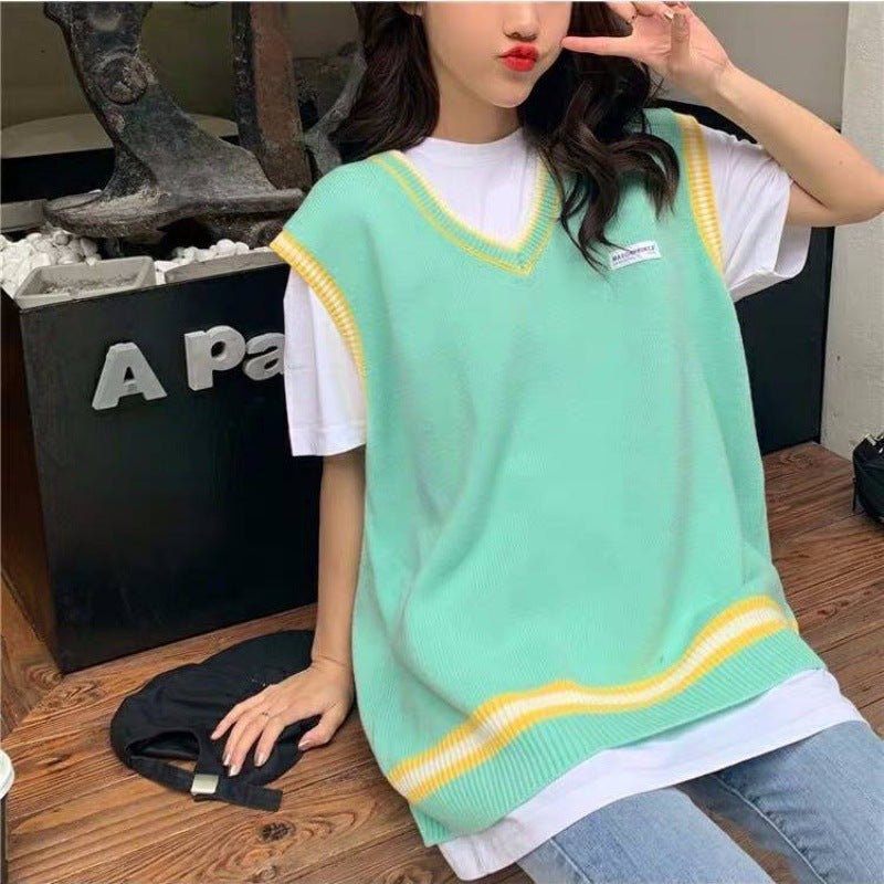 best Lazy Sweater Autumn Sleeveless Sweater Vest 0 shop online at M2K Trends for
