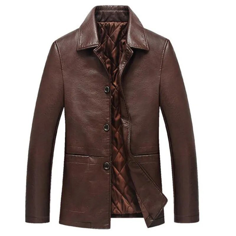 best Leather Jacket Men Soft PU Leather Jacket Male Business Casual Coats Man Jaqueta Masculinas Inverno Couro Large Size XXXL 4XL shop online at M2K Trends for