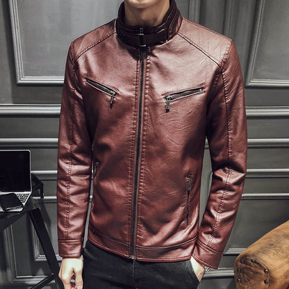 best Leather jacket men's leather zipper cardigan men's jacket 0 shop online at M2K Trends for