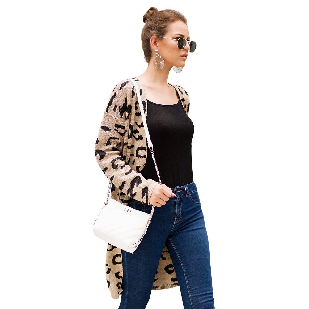 best Leopard Cardigan Loose Sweater Sweater 0 shop online at M2K Trends for