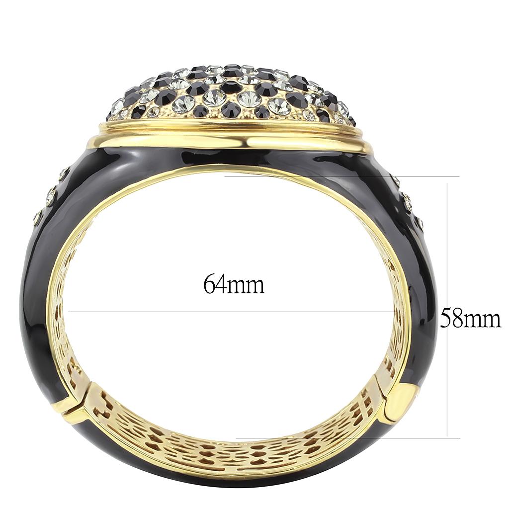 best LO4352 - Gold Brass Bangle with Top Grade Crystal in Multi Color Jewelry shop online at M2K Trends for 2534ol SearchTag