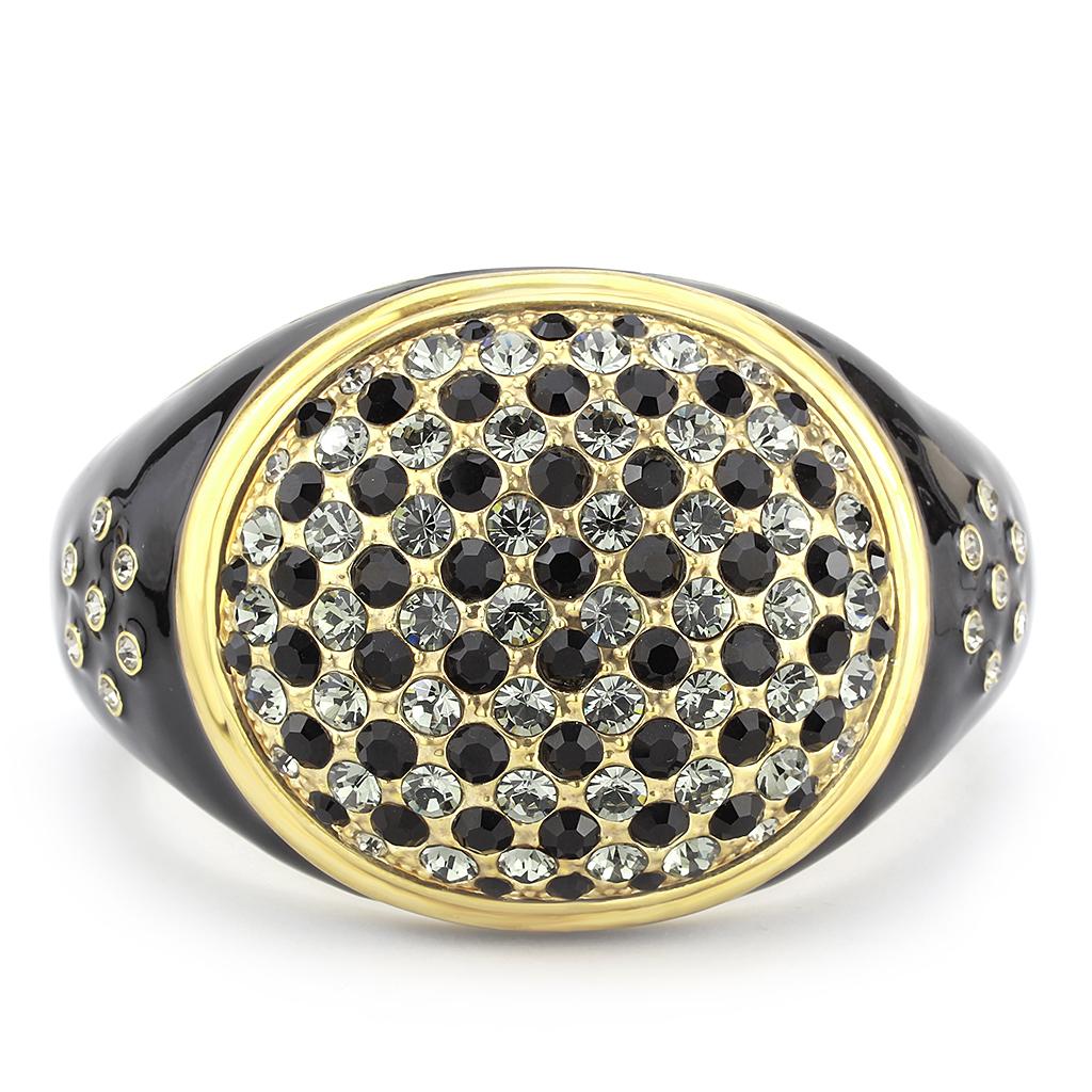 best LO4352 - Gold Brass Bangle with Top Grade Crystal in Multi Color Jewelry shop online at M2K Trends for 2534ol SearchTag