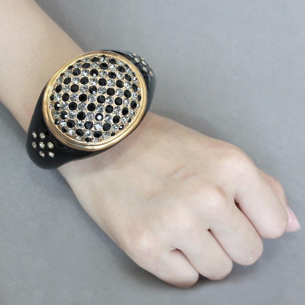 best LO4352 - Gold Brass Bangle with Top Grade Crystal in Multi Color Jewelry shop online at M2K Trends for 2534ol SearchTag