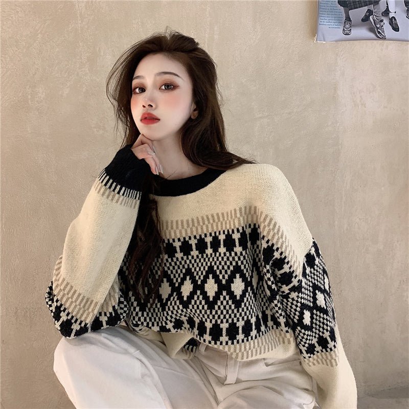 best Long-sleeved sweater diamond sweater 0 shop online at M2K Trends for