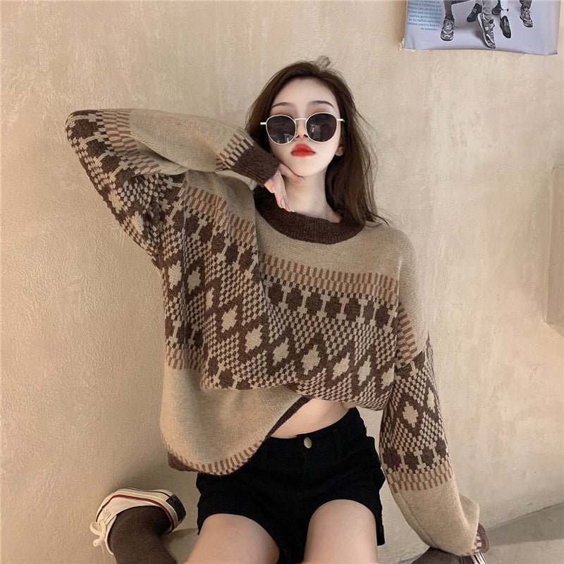 best Long-sleeved sweater diamond sweater 0 shop online at M2K Trends for