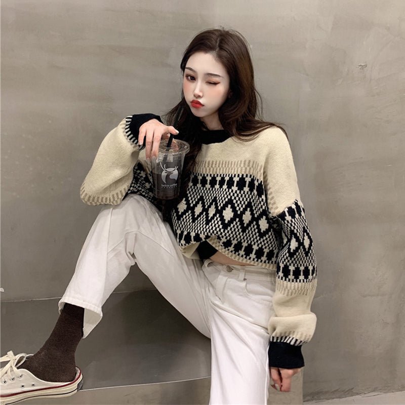 best Long-sleeved sweater diamond sweater 0 shop online at M2K Trends for
