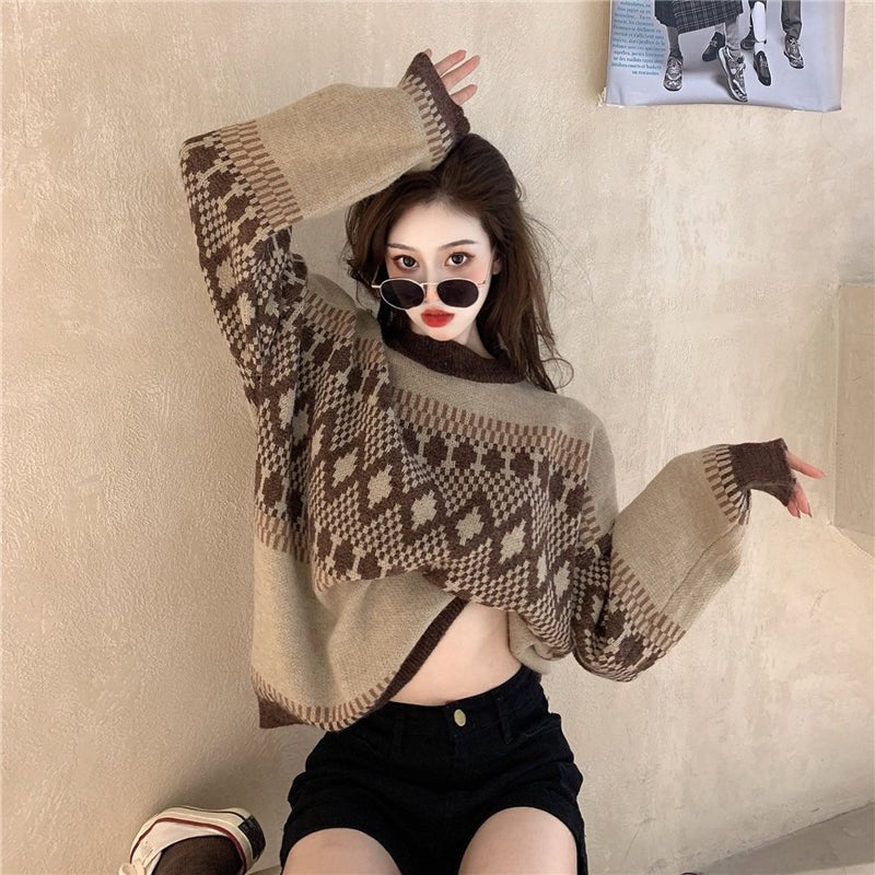 best Long-sleeved sweater diamond sweater 0 shop online at M2K Trends for