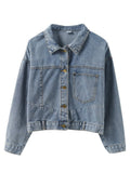 best Loose All-match Tooling Denim Jacket Female Port Style Retro Short Jacket Jacket Trend Jackets & Coats shop online at M2K Trends for