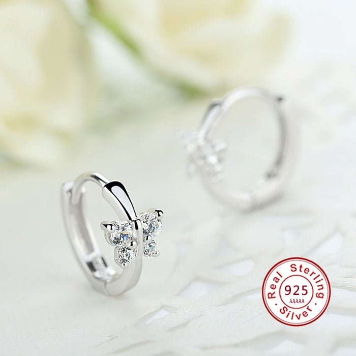 best Luxury 925 Sterling Silver Classic Butterfly Austrian Crystal Stone Earrings Bridal Wedding Ceremony Propose Jewellery Accessories shop online at M2K Trends for Accessories