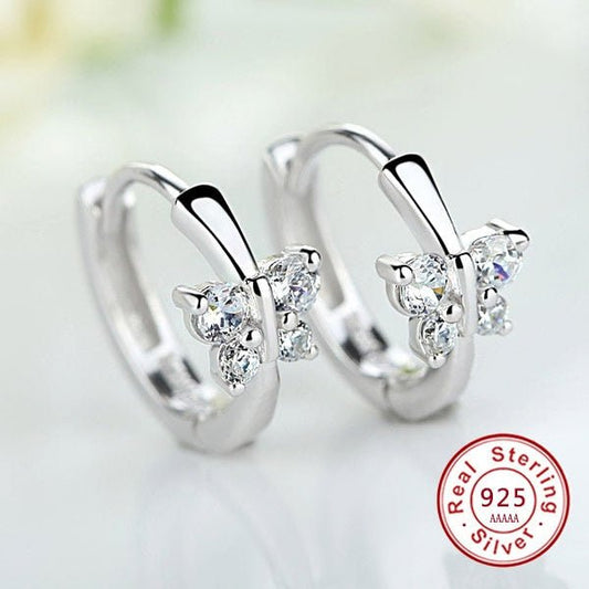 best Luxury 925 Sterling Silver Classic Butterfly Austrian Crystal Stone Earrings Bridal Wedding Ceremony Propose Jewellery Accessories shop online at M2K Trends for Accessories