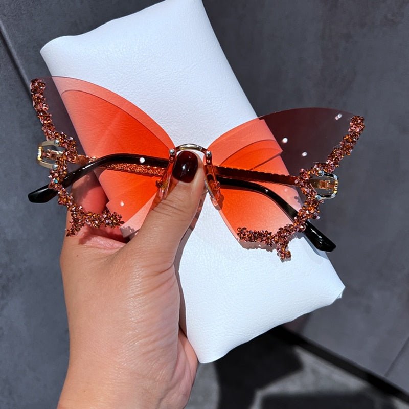 best Luxury Diamond Butterfly Sunglasses Women Brand y2k Vintage Rimless Oversized Sun Glasses Ladies Eyewear gafas de sol 0 shop online at M2K Trends for
