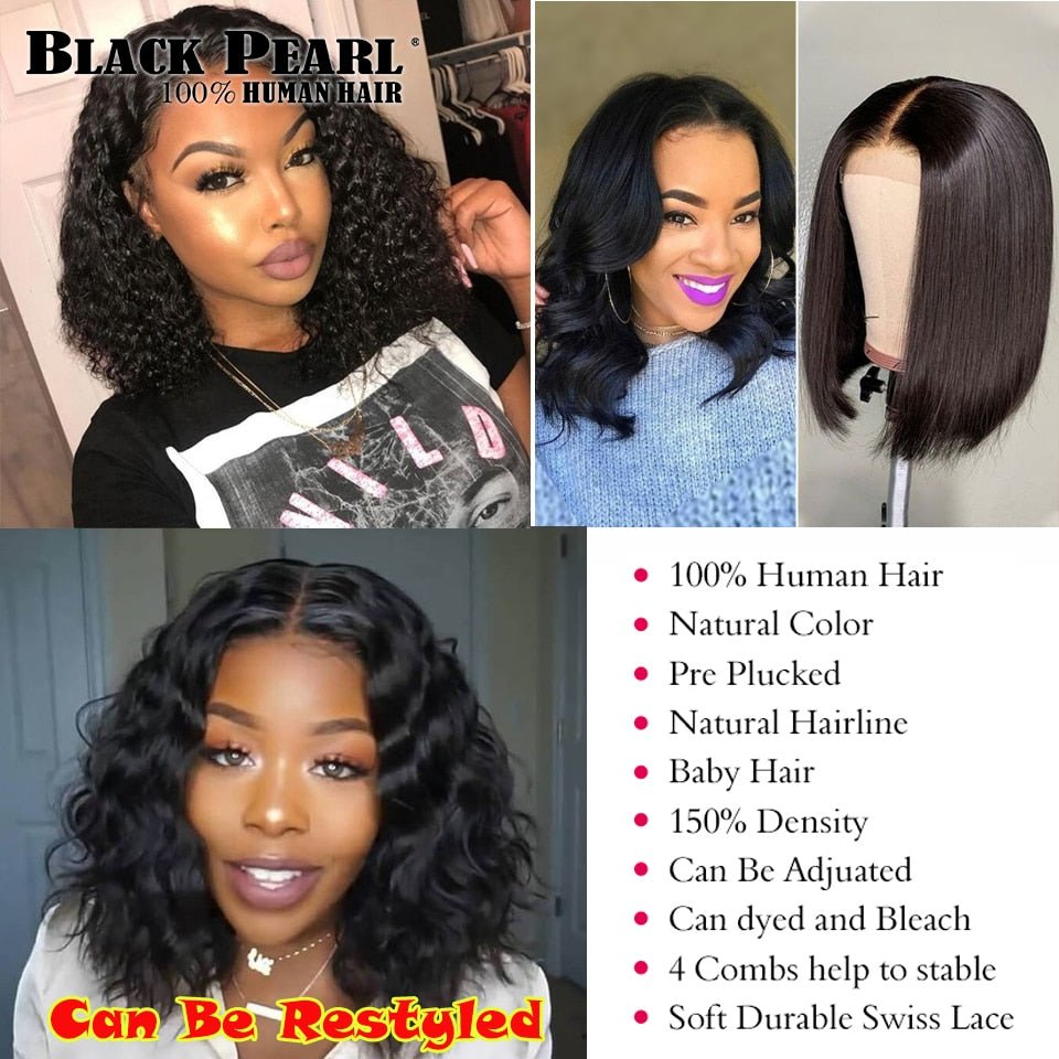 best Malaysian 13X4 Cut Short Bob Curly Human Hair Wigs For Black Women Remy Deep Curly Lace Frontal Wig Pre-Plucked With Baby Hair 0 shop online at M2K Trends for