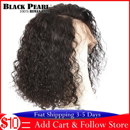 best Malaysian 13X4 Cut Short Bob Curly Human Hair Wigs For Black Women Remy Deep Curly Lace Frontal Wig Pre-Plucked With Baby Hair 0 shop online at M2K Trends for