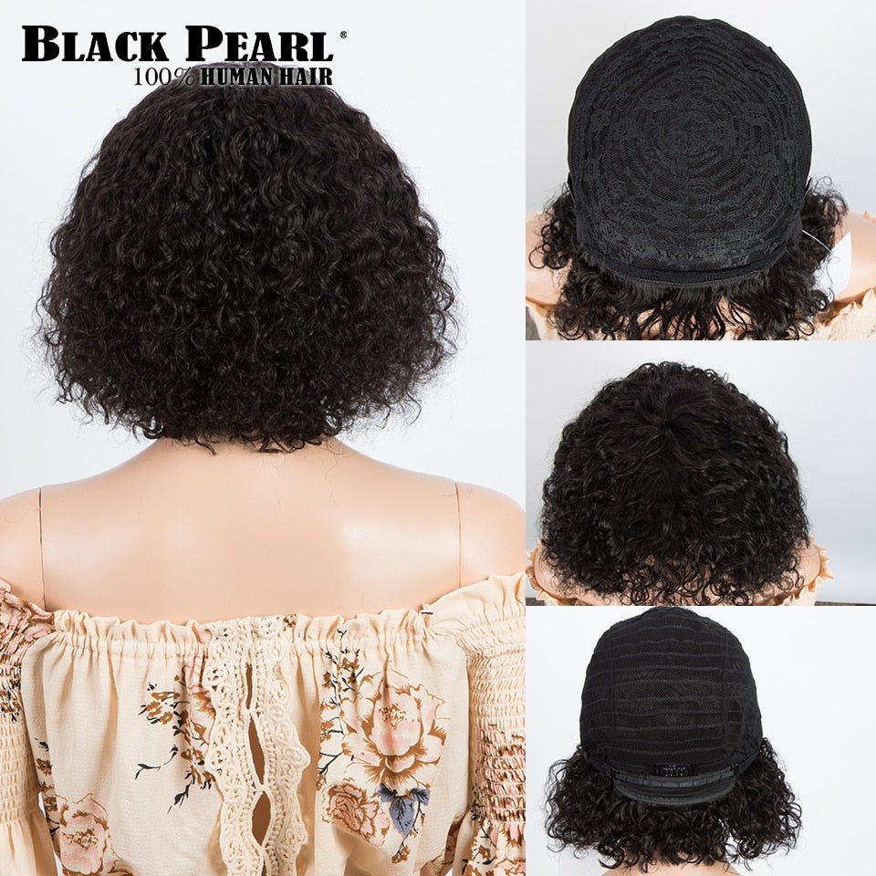 best Malaysian 13X4 Cut Short Bob Curly Human Hair Wigs For Black Women Remy Deep Curly Lace Frontal Wig Pre-Plucked With Baby Hair 0 shop online at M2K Trends for