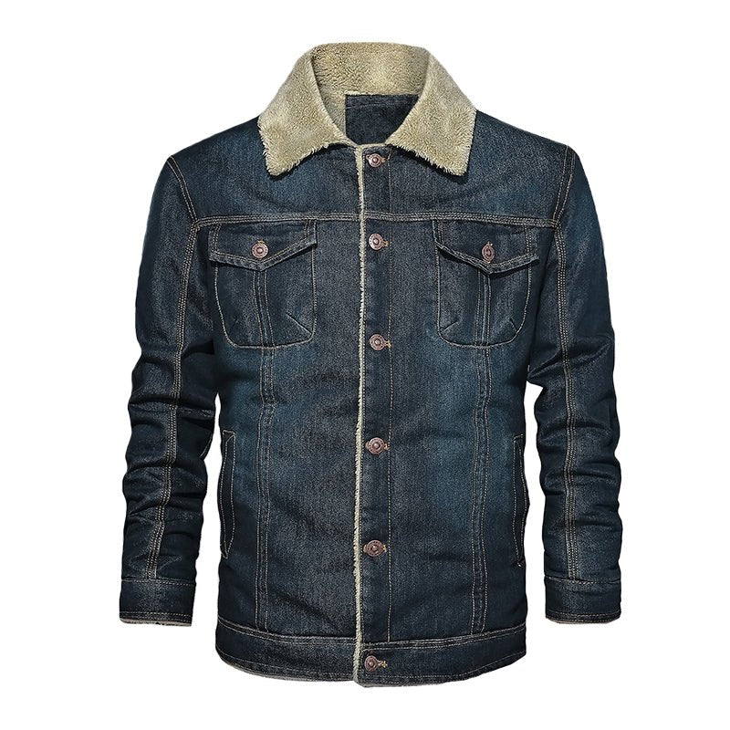 best Men Brand Clothing Denim Jacket Fashion Mens Jeans Jacket Thick Warm Winter Outwear Male Cowboy men`s shirt shop online at M2K Trends for