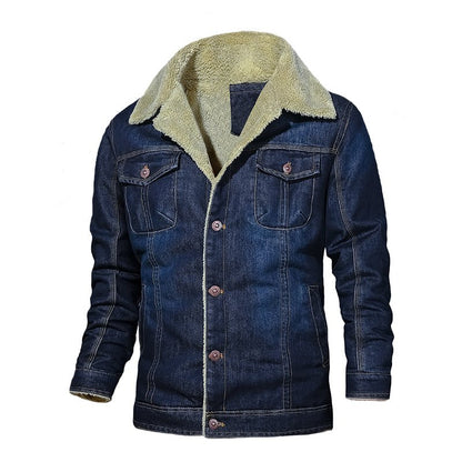 best Men Brand Clothing Denim Jacket Fashion Mens Jeans Jacket Thick Warm Winter Outwear Male Cowboy men`s shirt shop online at M2K Trends for