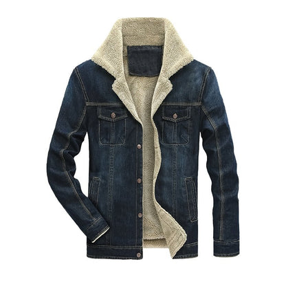 best Men Brand Clothing Denim Jacket Fashion Mens Jeans Jacket Thick Warm Winter Outwear Male Cowboy men`s shirt shop online at M2K Trends for