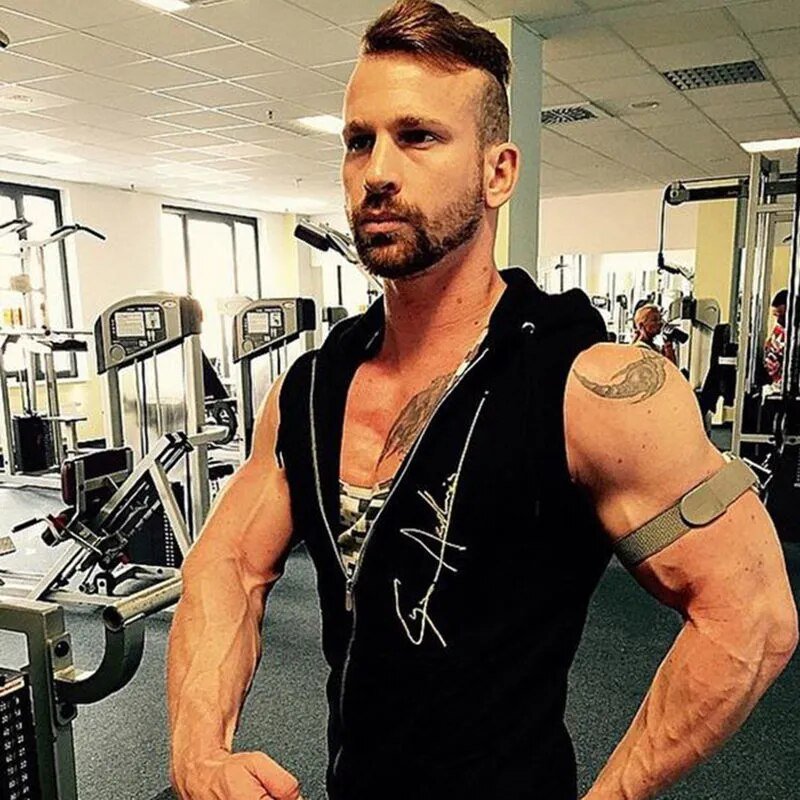 best Men Fitness Bodybuilding Sleeveless Hoodies Sweatshirt Male Gym Cotton Hooded Vest Casual Fashion Brand Sportswear Clothing shop online at M2K Trends for
