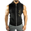 best Men Fitness Bodybuilding Sleeveless Hoodies Sweatshirt Male Gym Cotton Hooded Vest Casual Fashion Brand Sportswear Clothing shop online at M2K Trends for