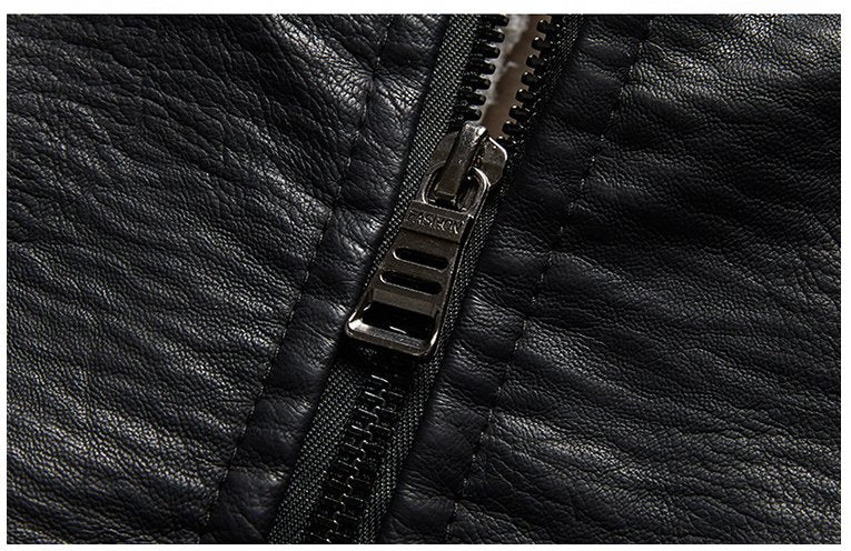 best Men Plus Plush Plus Thick Leather Jacket Youth Leisure Large Size 0 shop online at M2K Trends for