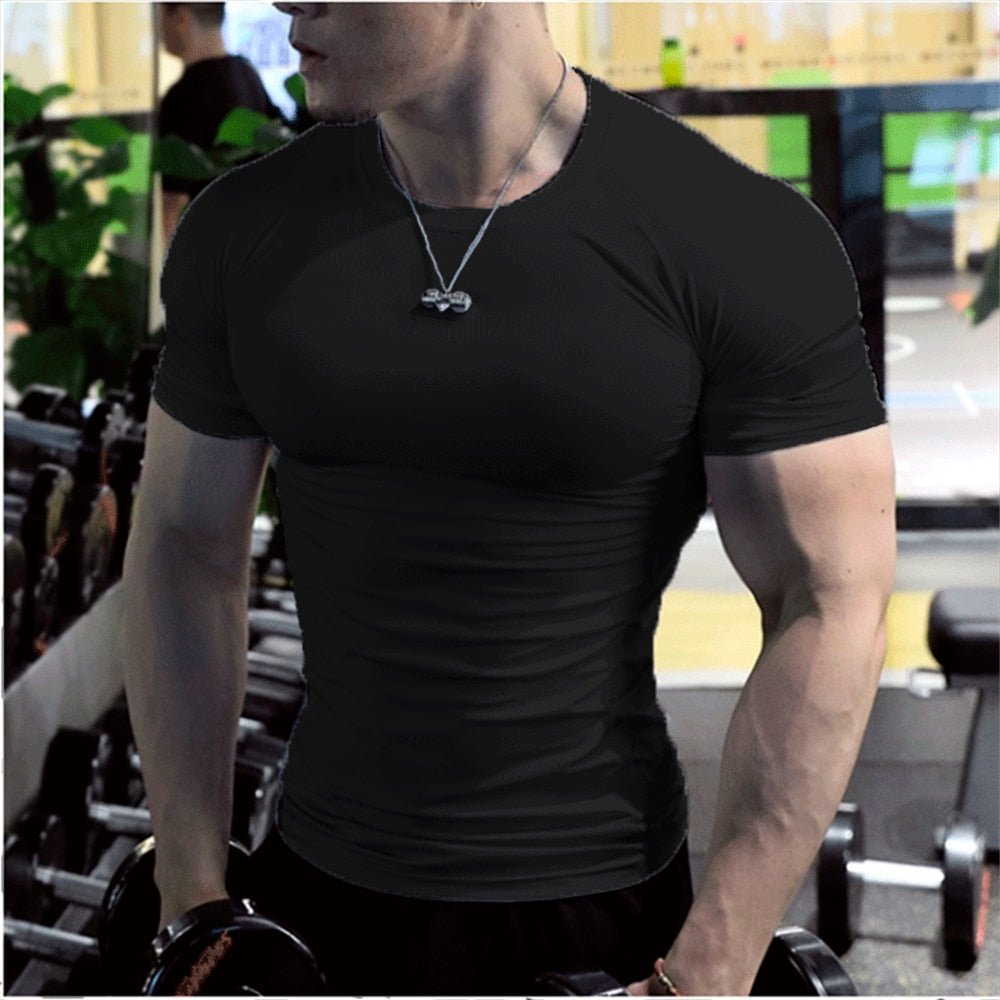 best Men Summer Short Sleeve Fitness T Shirt Running Sport Gym Muscle T-shirts Oversized Workout Casual High Quality Tops Clothing clothes shop online at M2K Trends for men shirt