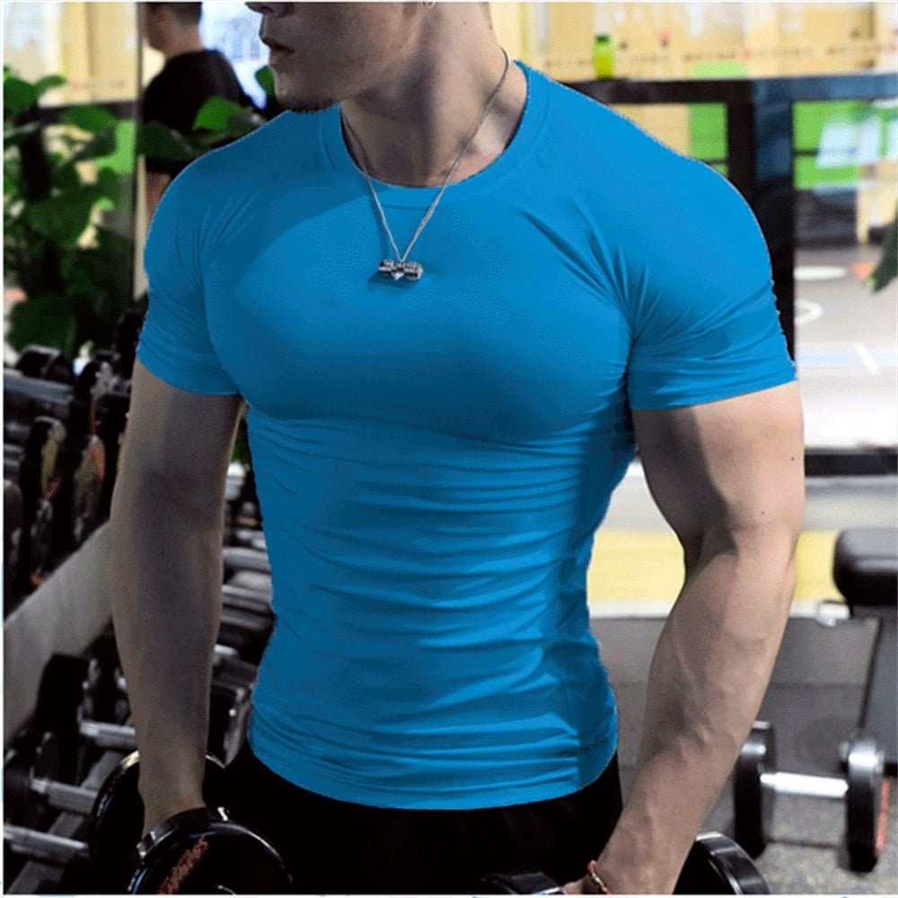 best Men Summer Short Sleeve Fitness T Shirt Running Sport Gym Muscle T-shirts Oversized Workout Casual High Quality Tops Clothing clothes shop online at M2K Trends for men shirt