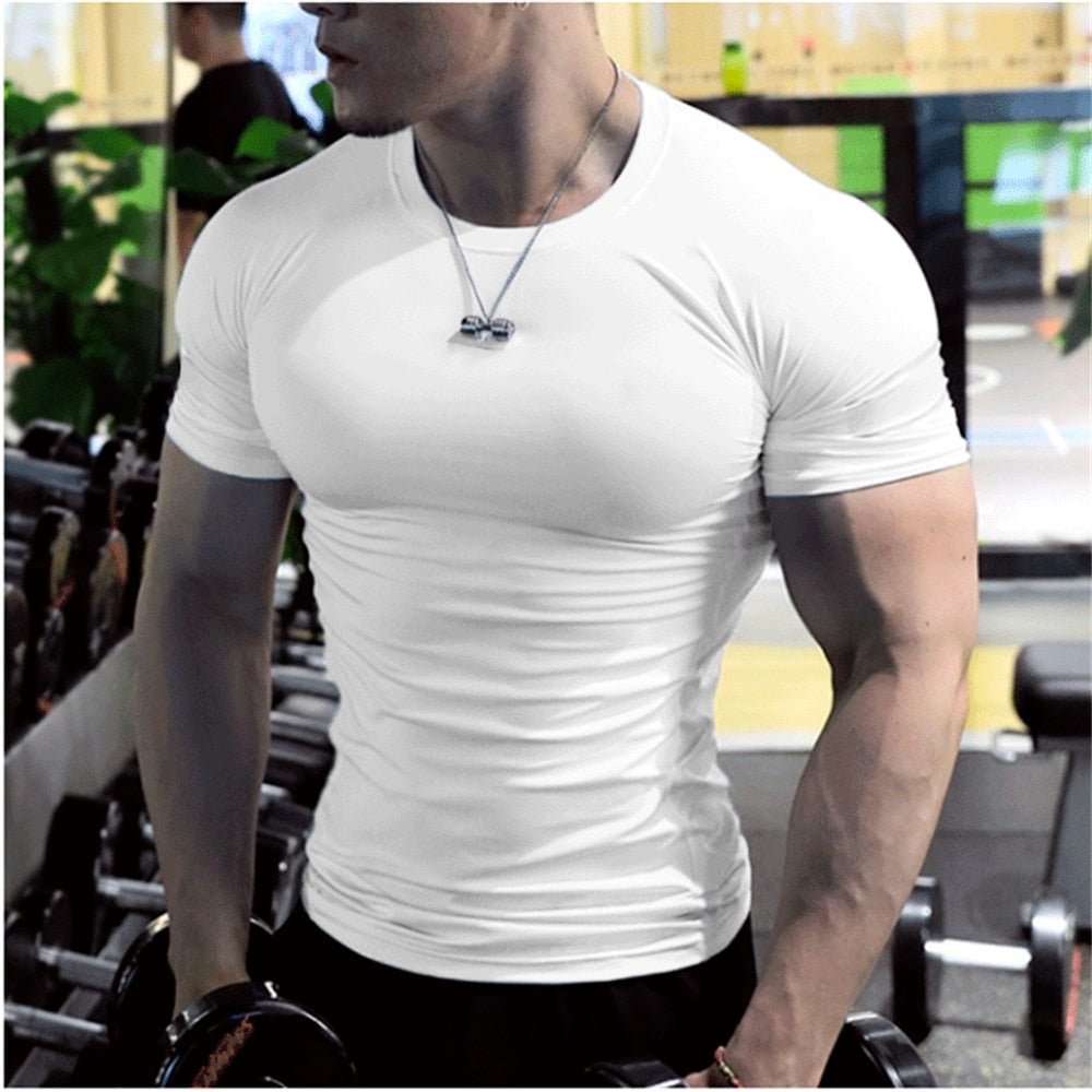 best Men Summer Short Sleeve Fitness T Shirt Running Sport Gym Muscle T-shirts Oversized Workout Casual High Quality Tops Clothing clothes shop online at M2K Trends for men shirt
