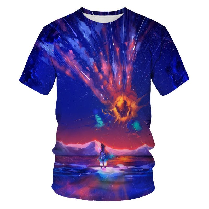 best Mens Fashion Casual Digital Print Crew Neck T-shirt 0 shop online at M2K Trends for