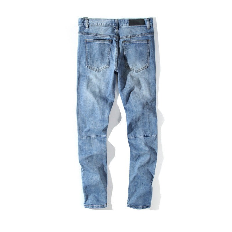 best Men's Fashion Washed Cat Beard Jeans With Holes 0 shop online at M2K Trends for