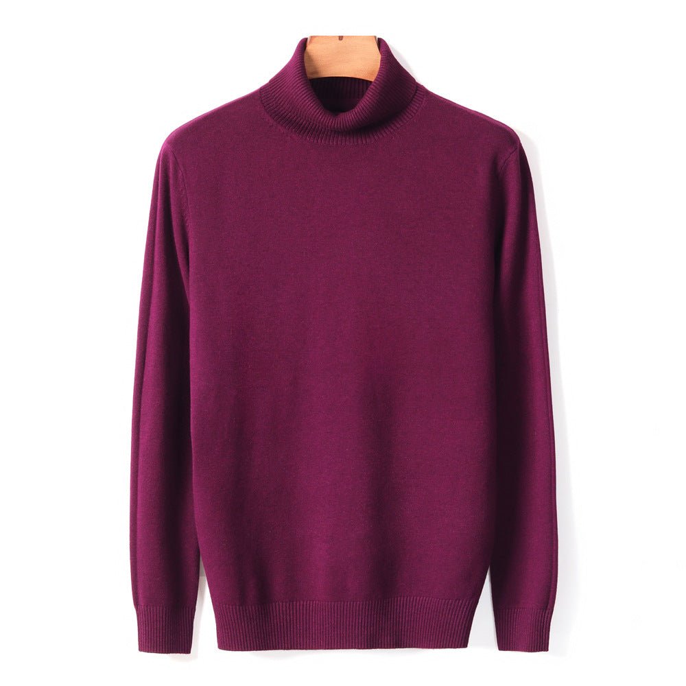 best Men's High-neck Thick Warm Solid Color Casual Sweater 0 shop online at M2K Trends for
