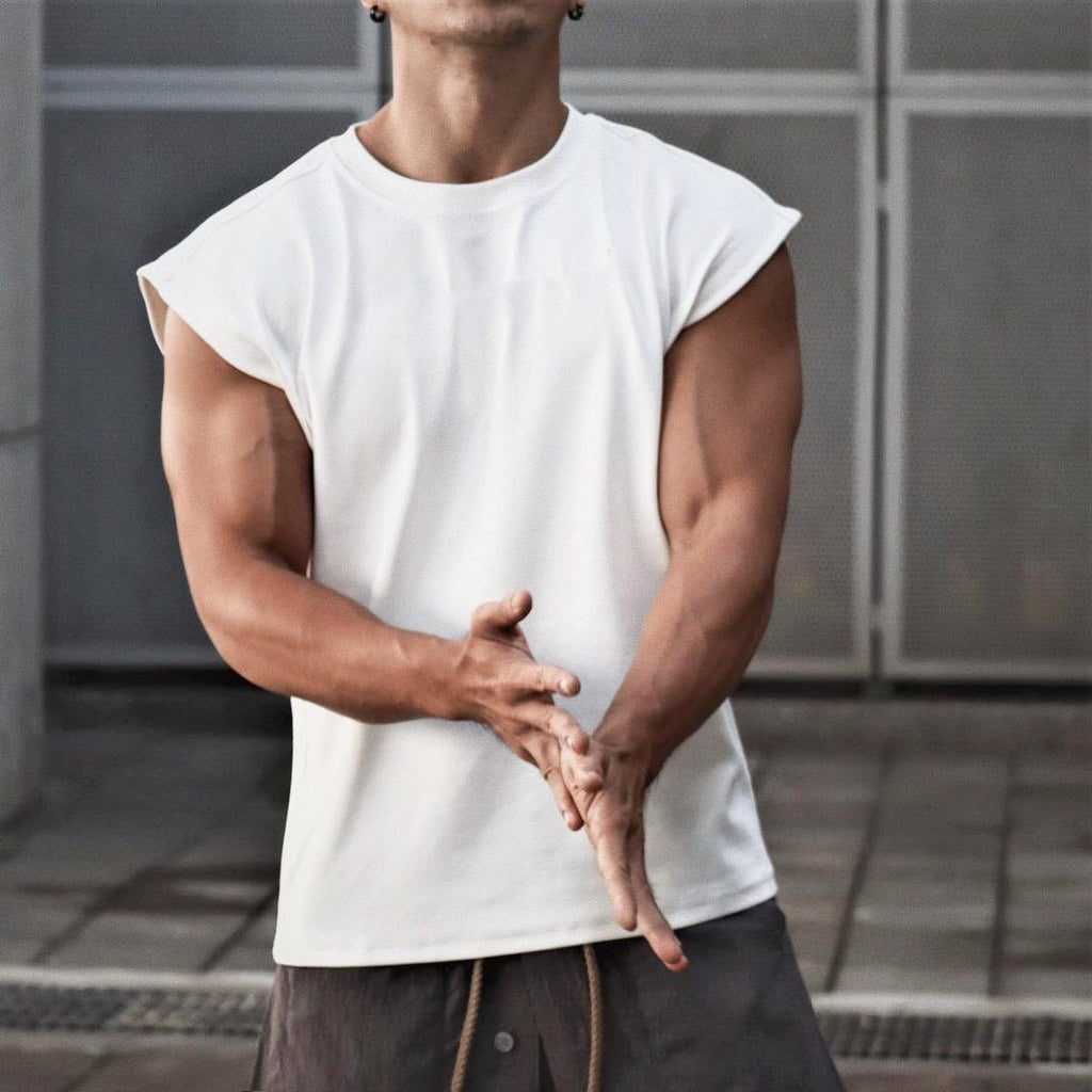 best Men's Loose Vest Cotton Moisture Wicking Sports And Leisure Running Tops Solid Color Shirts & Tops shop online at M2K Trends for 2022 Winter Thermal Underwear Women's Thick Velvet One-Piece Tops Wear Female Wool Fleece Mid-High Collar Warm Bottoming Shirt