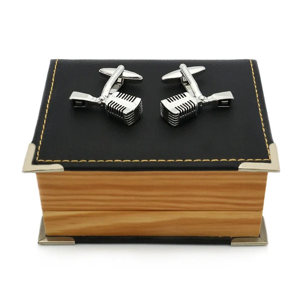 best Men's Microphone Cuff Links Copper Material Black Color shop online at M2K Trends for