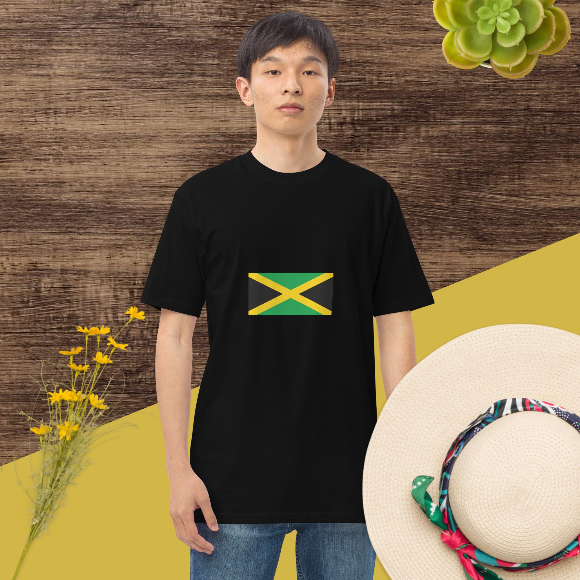 best Men’s premium heavyweight Jamaica flag tee shirt T-Shirt shop online at M2K Trends for Casual wear Graphic tees