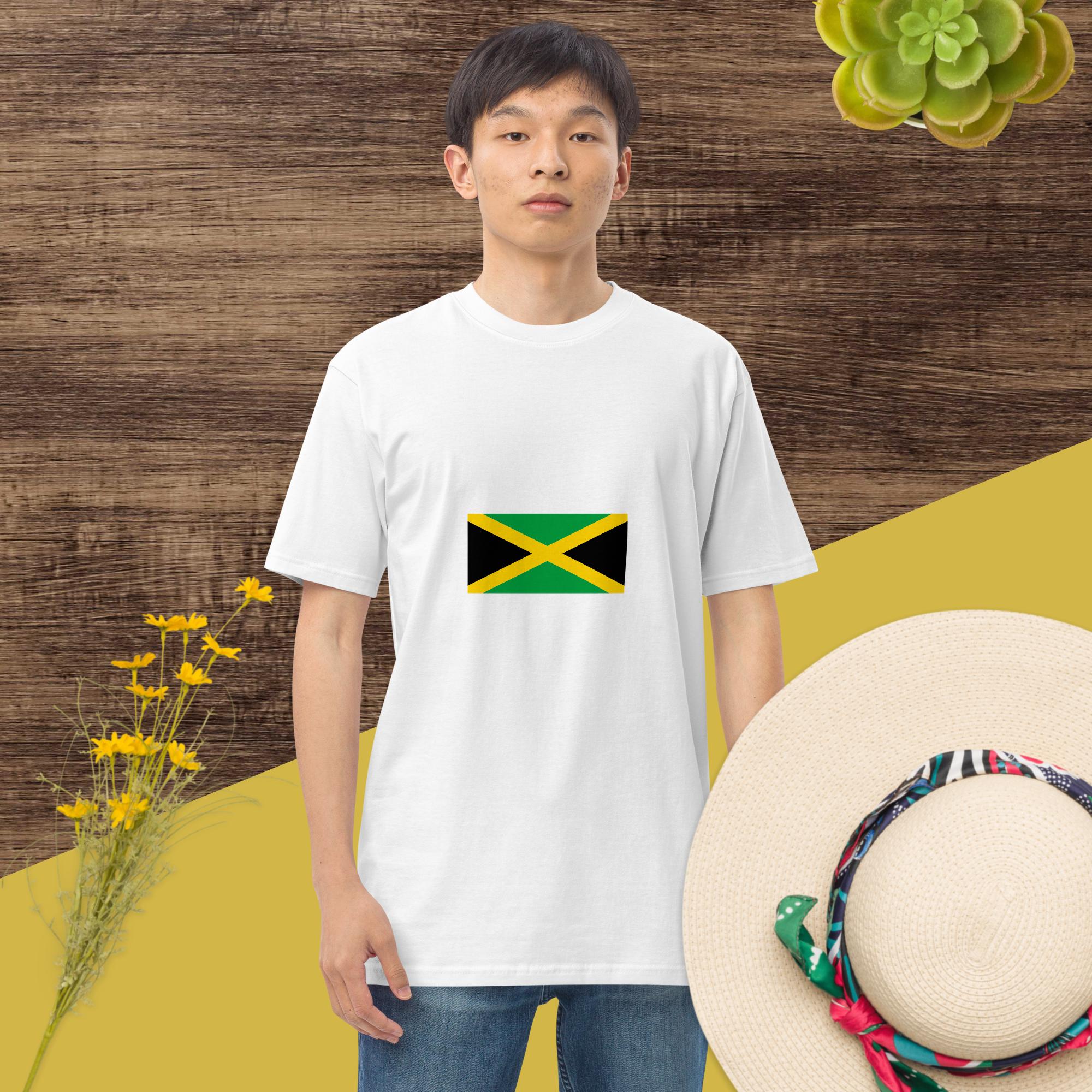 best Men’s premium heavyweight Jamaica flag tee shirt T-Shirt shop online at M2K Trends for Casual wear Graphic tees