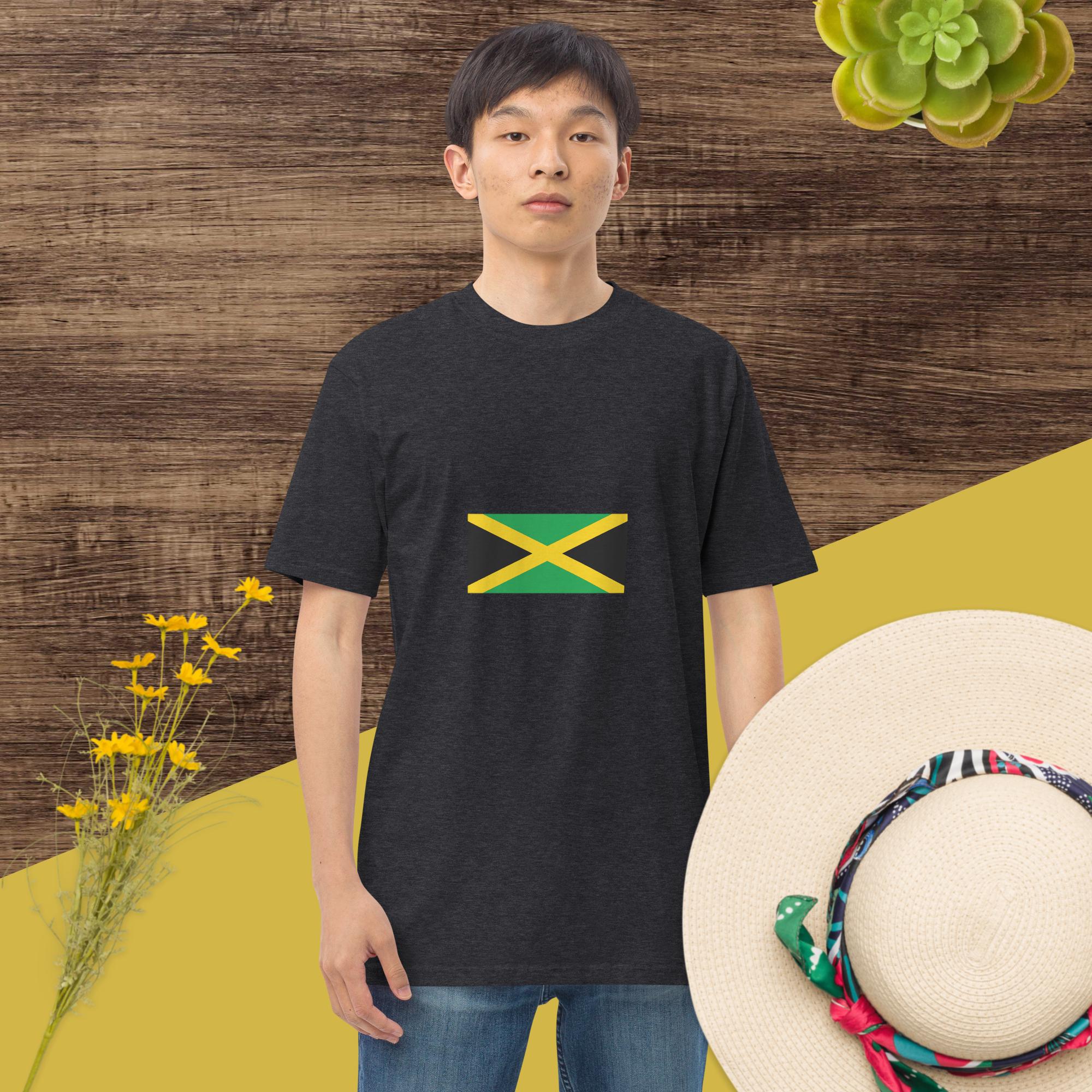 best Men’s premium heavyweight Jamaica flag tee shirt T-Shirt shop online at M2K Trends for Casual wear Graphic tees
