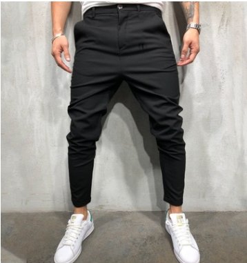 best Men's Solid Color Slim Woven Leisure Trousers Clothing shop online at M2K Trends for mens pants