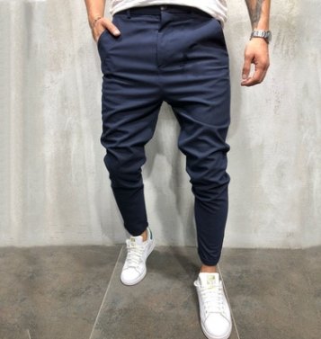 best Men's Solid Color Slim Woven Leisure Trousers Clothing shop online at M2K Trends for mens pants