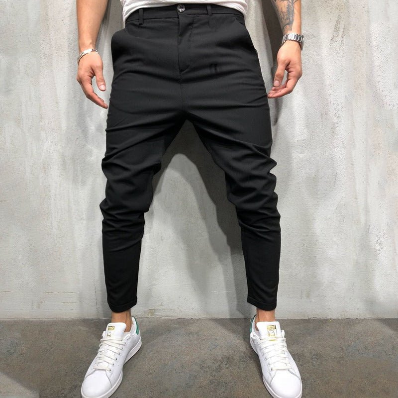 best Men's Solid Color Slim Woven Leisure Trousers Clothing shop online at M2K Trends for mens pants