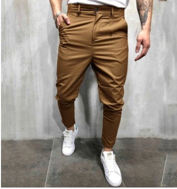 best Men's Solid Color Slim Woven Leisure Trousers Clothing shop online at M2K Trends for mens pants