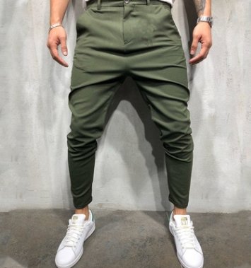 best Men's Solid Color Slim Woven Leisure Trousers Clothing shop online at M2K Trends for mens pants