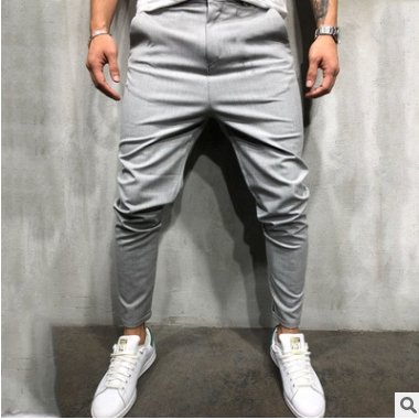 best Men's Solid Color Slim Woven Leisure Trousers Clothing shop online at M2K Trends for mens pants