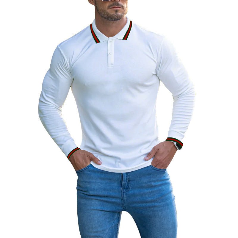 best Men's Solid Spring And Autumn Lapel Cotton Casual Bottom Shirt Clothing shop online at M2K Trends for