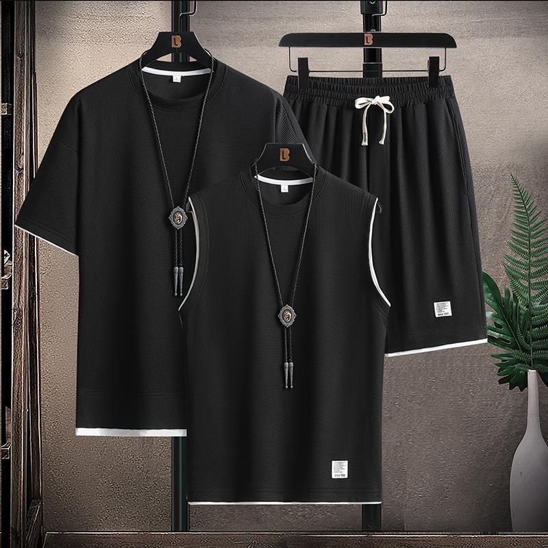 best Men's Summer Short Sleeve Shorts A Set Of Leisure Sports Suit 0 shop online at M2K Trends for