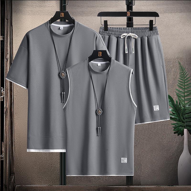 best Men's Summer Short Sleeve Shorts A Set Of Leisure Sports Suit 0 shop online at M2K Trends for