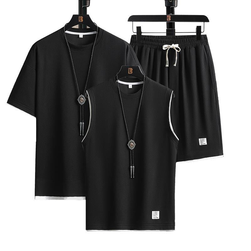 best Men's Summer Short Sleeve Shorts A Set Of Leisure Sports Suit 0 shop online at M2K Trends for
