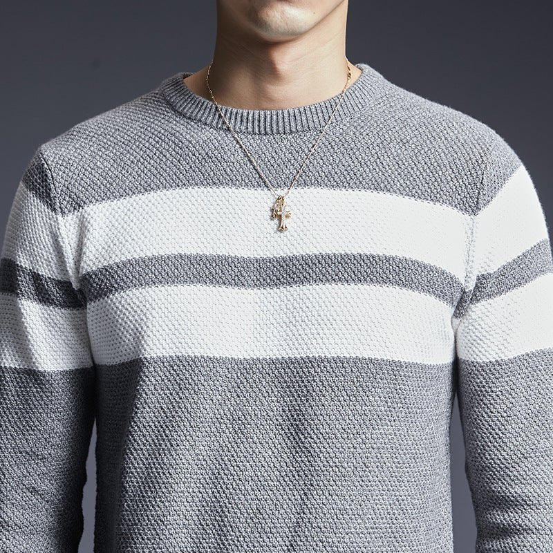 best Men's Sweater All-match All-match Sweater Striped Sweater Men 0 shop online at M2K Trends for