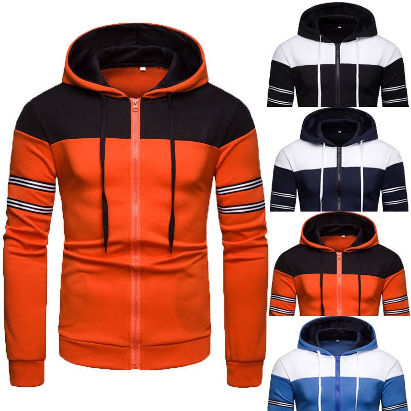 best Men's Sweater Casual Multicolor Hooded Sweater Zipper Cardigan Sweater 0 shop online at M2K Trends for