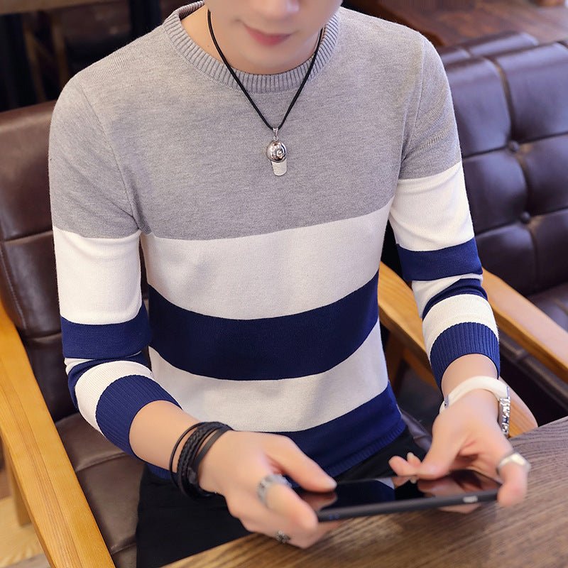 best Men's Sweater Knit Sweater Pullover Slim Round Neck Sweater 0 shop online at M2K Trends for