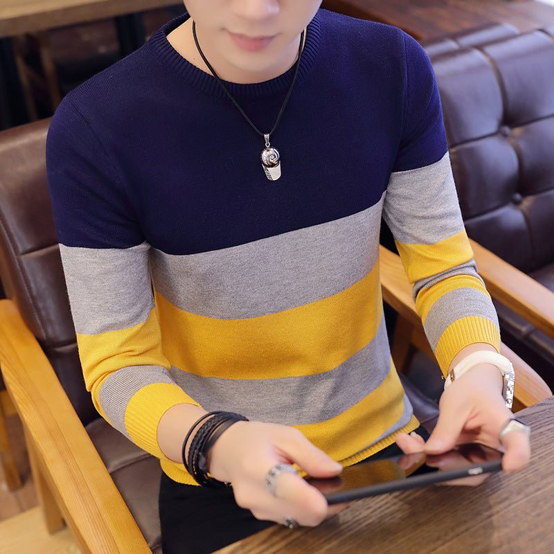 best Men's Sweater Knit Sweater Pullover Slim Round Neck Sweater 0 shop online at M2K Trends for