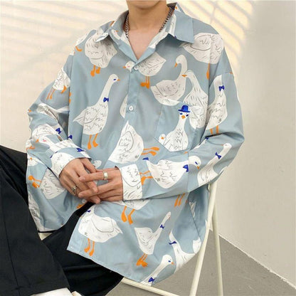 best Mens Temperament Fashion Casual Printed Shirt 0 shop online at M2K Trends for